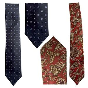 Vintage Christian Dior Mens Neckties Lot of 2 All Silk Woven‎ Italy Made in USA